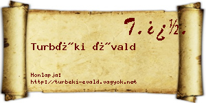Turbéki Évald névjegykártya